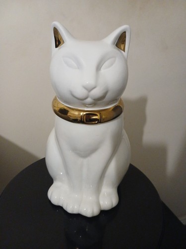 Cat shaped biscuit barrel - cat,