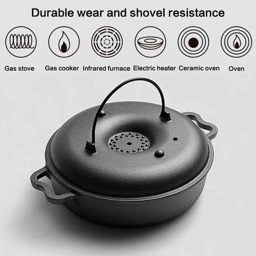 Cast iron casserole round - iron,