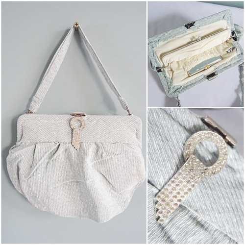 Vintage 1930s purse blue - 1930s,