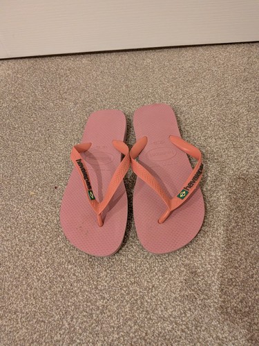 Pink havianas flip flops size