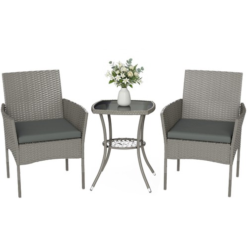 Outsunny piece rattan bistro - outsunny, 3