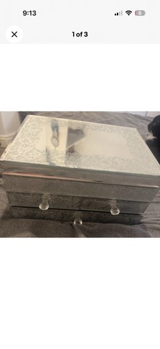 Mirrored glass jewellery box - glass,