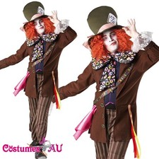Alice In Wonderland Mad Hatter Mens Adult Fancy Dress Halloween Costume Rubie's