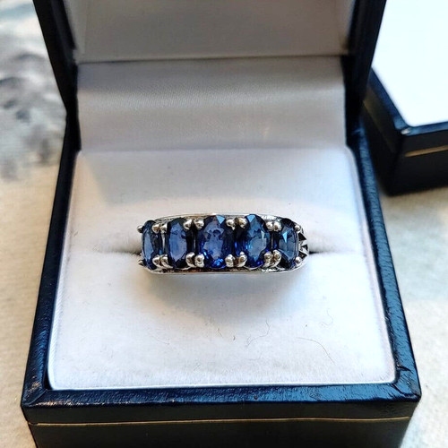 Blue sapphire five stone - sapphire,