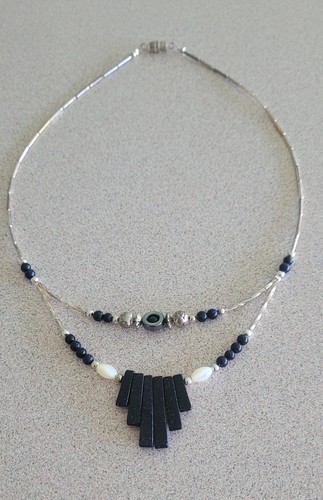 Beaded bib choker necklace - beaded,
