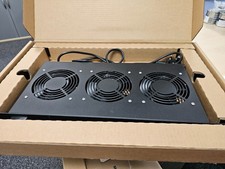 1U Thermostatic Fan Tray 19 inch 3 Fan Rack Mount Unit UK Plug Data Cabs