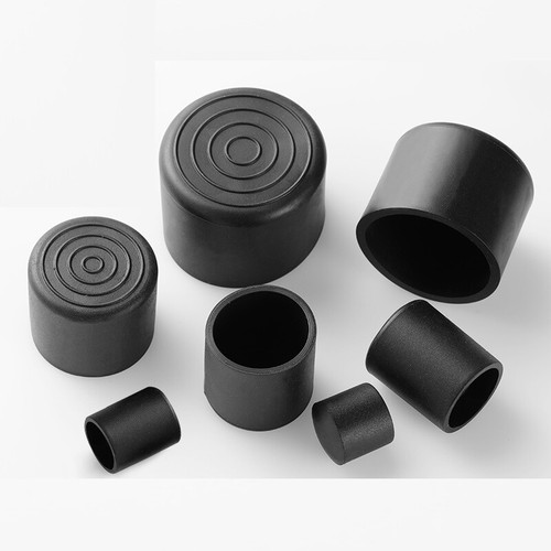 Round plastic end - round, black