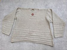 Sweaters of Ireland Jumper Womens 16 18 Merino Wool Chunky Knit Fisherman Boho