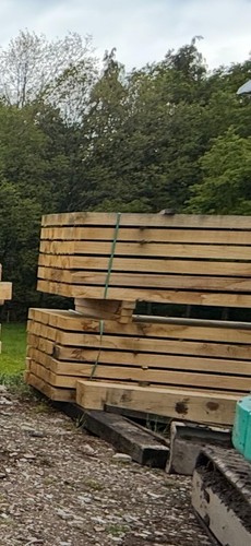 Fresh sawn oak sleepers - fresh,