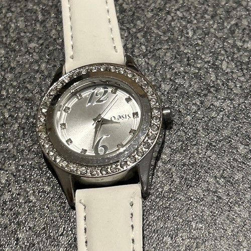 Oasis ladies watch white strap - ladies,