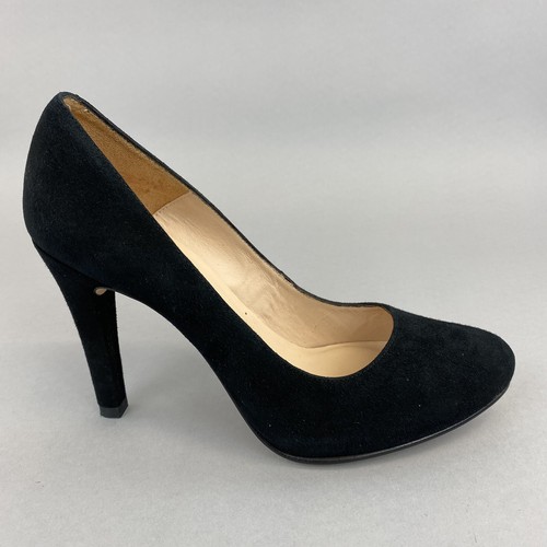 Unisa black leather suede slip - black,