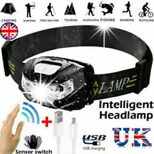 Super Bright Waterproof Head Torch Headlight LED USB Rechargeable Headlamp Fish