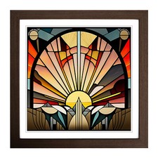 Art Deco Sunset Stained Glass