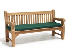 Teak Garden Bench with Cushion option, Gladstone range - 5 sizes: 1.2m-3m