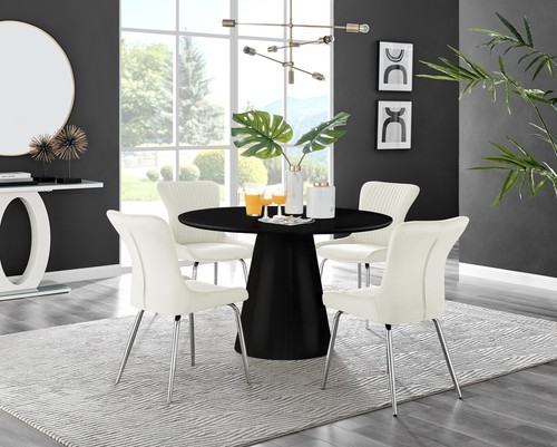 Palma black semi - black, round
