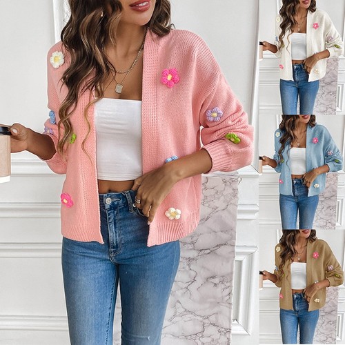 Ladies flowers knitted - uk,