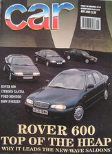 CAR magazine May 1993 featuring Jaguar XJS, Ford, Rover, Grinnall Scorpion