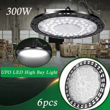 6PCS UFO LED High Bay Light 300W Warehouse Industrial Factory Light Lamp Low bay