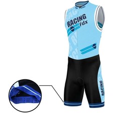 FDX Men Triathlon Tri Suit Padded Compression Running Swim Cycling Skinsuit XL