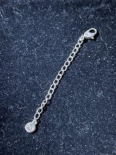 Swarovski Rhodium Plated Necklace Extender with Swarovski Disk Charm