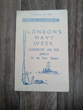 London's Navy Week - Searchlight & Gun Display on River Thames Programme 1931