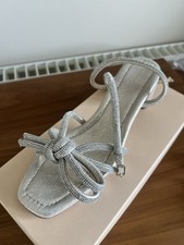 Loeffler Randall Silver Mikel Crystal-Embellished Sandals