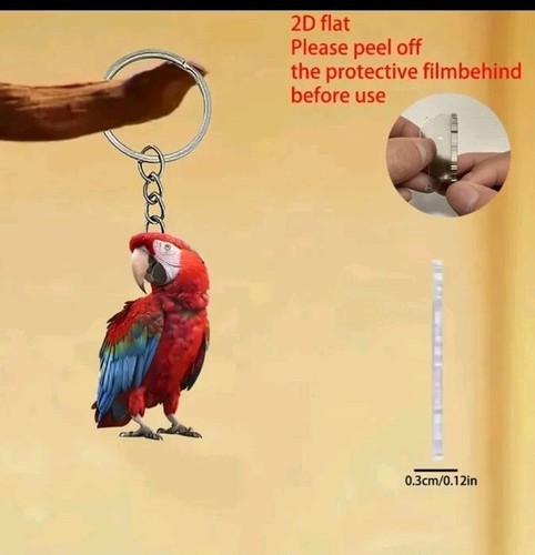 Cute macaw parrot bird keyring - macaw,