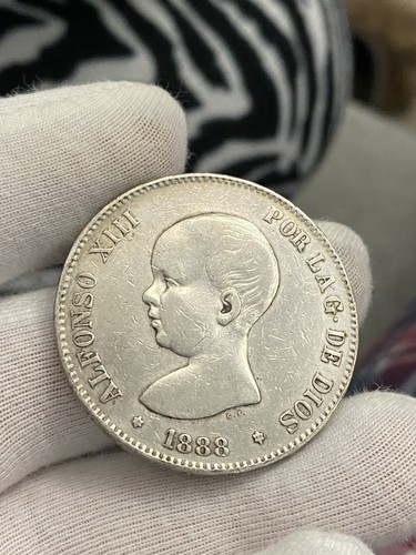 1888 spain silver pesetas - silver,