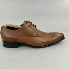Ergio Bespoke Brown Leather Formal Classic Cap Top Dress Derby Shoes EU42 UK8