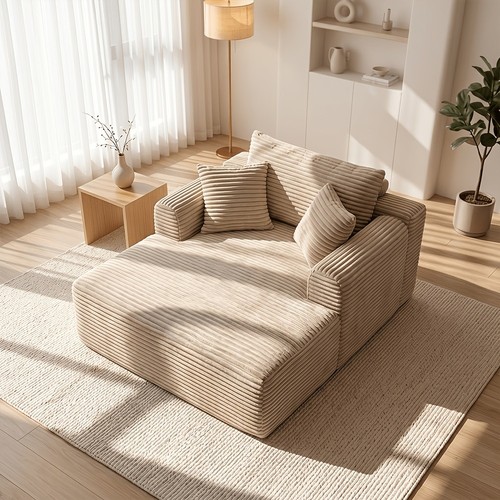 Oversized corduroy chaise - oversized,
