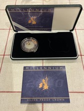 Royal Mint Millennium Silver Proof Crown £5 Five Pound Coin 2000 22ct Gold Spray