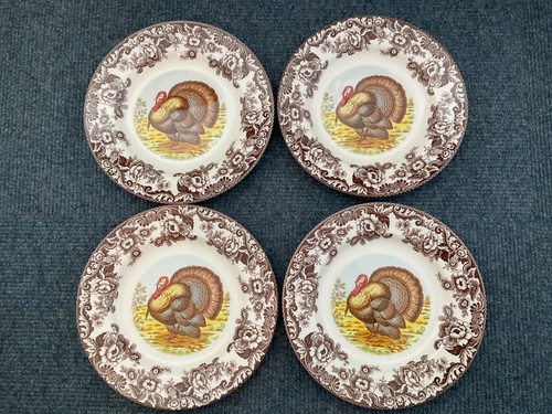 Spode woodland dinner plates - spode,