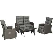 Outsunny 4 Piece Rattan Garden