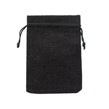50 X BLACK POLYESTER JUTE DRAWSTRING POUCH SMALL GIFT BAGS FOR JEWELLERY