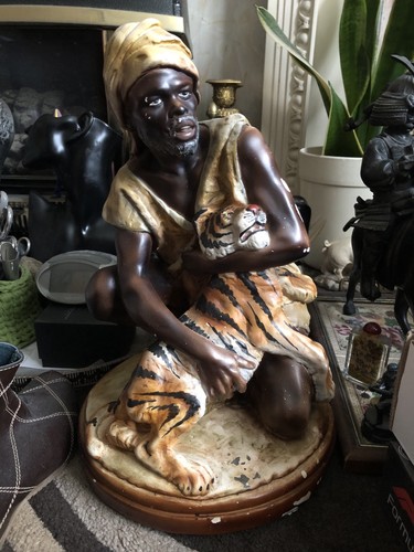 Antique figure slave tiger - antique,