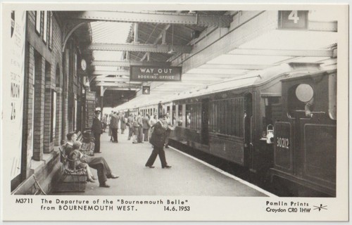 Railway postcard bournemouth - railway,