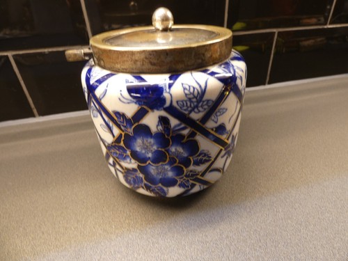 Vintage biscuit cookie jar - vintage,