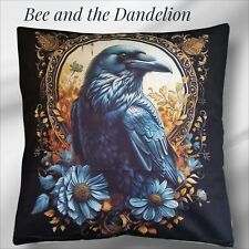 Gorgeous Crow / Raven Gothic Steampunk Wicca Plush  Cushion Cover 45cm X 45cms