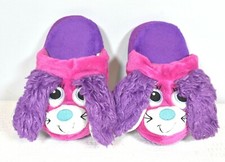 Happy Hoppy Cute Bunny Kid's Slippers w/Ears Pink & Purple Slide-Ons, Size Small