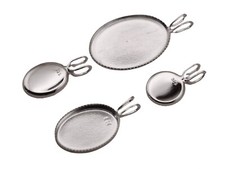Sterling Silver BEZEL PENDANT Settings Round & Oval – Jewellery Making