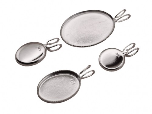 Sterling silver bezel pendant - bezel,