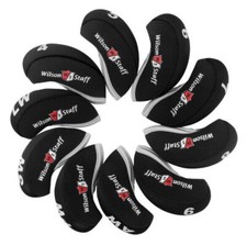 10Pcs Wilson Staff Club Golf Iron Head Covers Headcovers Neoprene Black