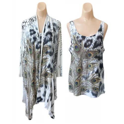 Womens peacock tank cardigan - womens,
