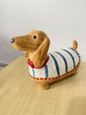 Dachshund Sausage Dog Novelty Butter / Cheese Dish Ceramic Kitchen Ornament VGC 