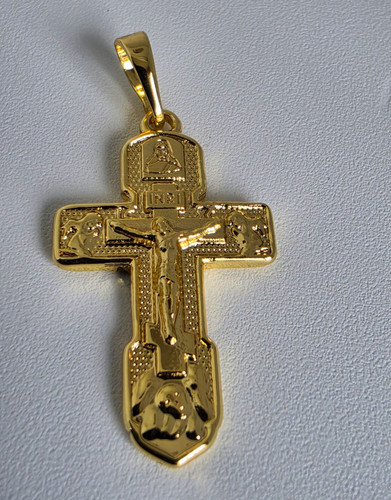 Gold plated crucifix cross - gold,
