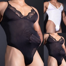 Mens Lace Bodysuit Sleeveless