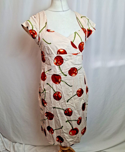 Collectif cherry print dress - cherry,