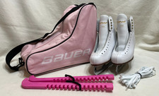 GRAF 500 : White Leather Ice Skating Boots, Guards & Bauer Bag -UK 5 EU 38 - NEW