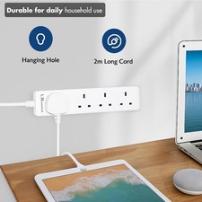 4 Gang Way UK Mains Plug Power