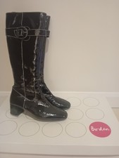 New black Boden patent knee
